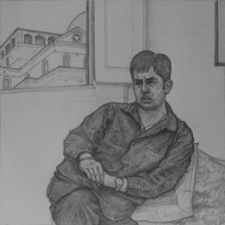 Jaspreet in Florence (Pencil on Paper, 232mm x 232mm, 2017)